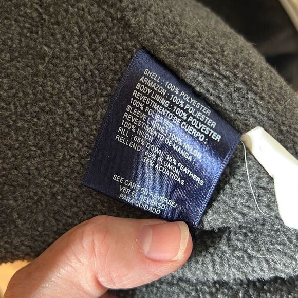 Crazy Horse Liz Claiborne Down Feather Puffer Jacket Fur Hooded Tan Medium - Picture 4 of 6